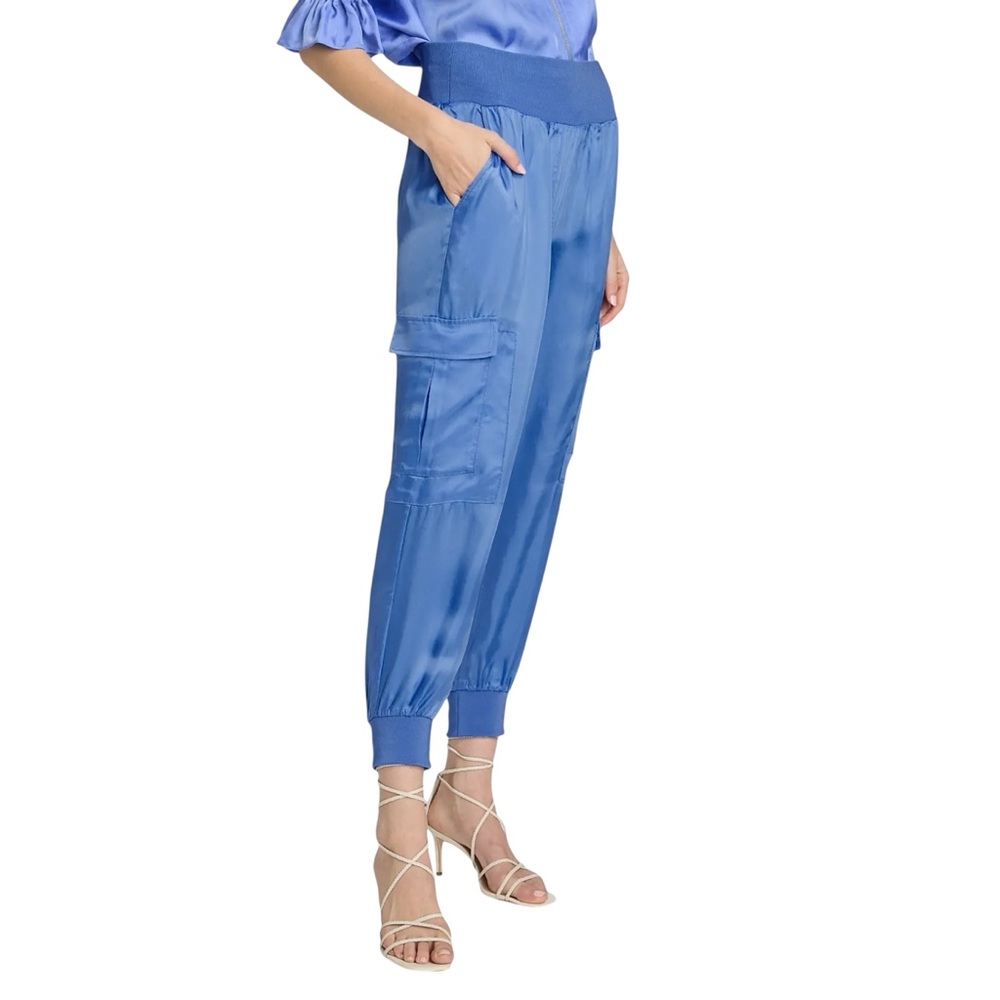 CINQ A SEPT Giles Twill Cargo Joggers in Cobalt wave - Picture 3 of 13